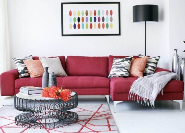 Sofá Vermelho: +78 Modelos Incríveis para Decorar sua Sala de Estar - Anapí  Tapetes